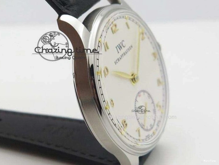 MIROTIME 0417 Sustainable Portuguese IW545408 White Dial ZF 1:1 Best Edition On Dark Blue Leather Strap 7335